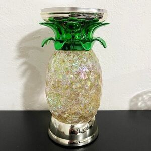 Bath & Body Works Pineapple‎ Light Up Water Globe Pedestal 3 Wick Candle Holder